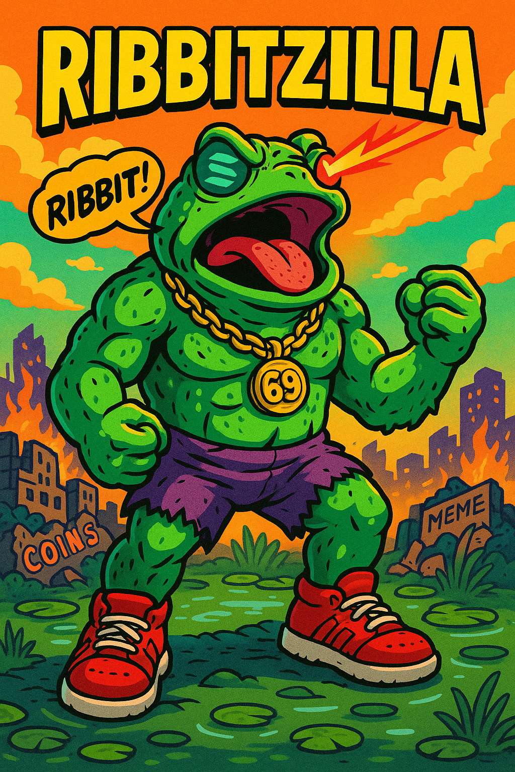 Ribbitzilla Mascot